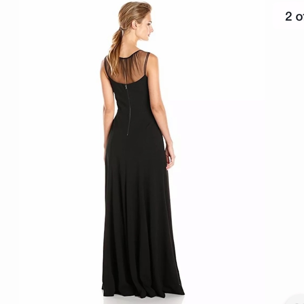 NWT Vera Wang dress black long illusion top 10